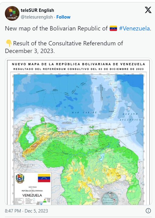 Venezuela anexa território petrolífero da Guiana ao seu mapa 66 Captura de tela 2023 12 06 093930